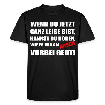 Be quiet – I don't give a damn - Men's Premium Organic T-Shirt - black - Front - Nico (187cm)