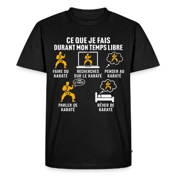 I do karate in my free time - Men's Premium Organic T-Shirt - black - Front - Nico (187cm)