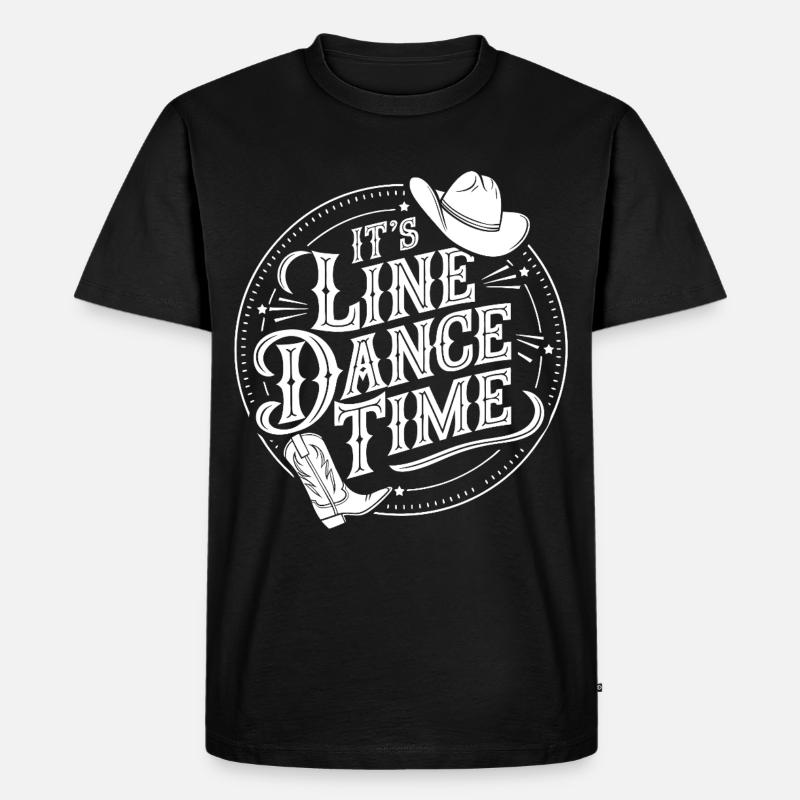 Lone Dance Time Cowboy - Männer Premium Bio T-Shirt - Schwarz