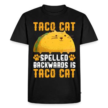 Taco Cat Shirt – Funny Palindrome Cat Taco's - Men's Premium Organic T-Shirt - black - Front - Nico (187cm)