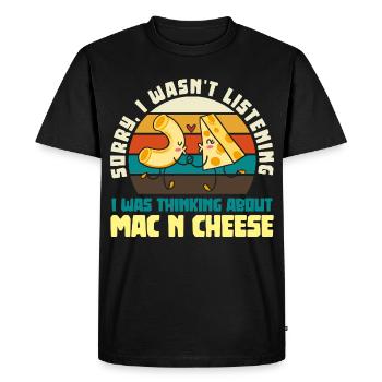 Mac and Cheese Love Couple Retro - Men's Premium Organic T-Shirt - black - Front - Nico (187cm)