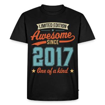 Génial depuis 2017 - T-shirt Premium bio Homme - noir - Devant - Nico (187cm)