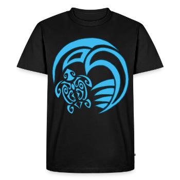 Turtle and Ocean - Men's Premium Organic T-Shirt - black - Front - Nico (187cm)