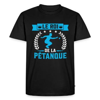 Le Roi De La Pétanque Bouliste - T-shirt Premium bio Homme - noir - Devant - Nico (187cm)