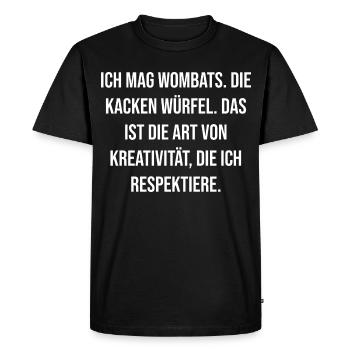 Wombats Love Creativity - Men's Premium Organic T-Shirt - black - Front - Nico (187cm)