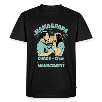MAMAN ET PAPA CHAOS CREW - T-shirt Premium bio Homme - noir - Devant - Nico (187cm)