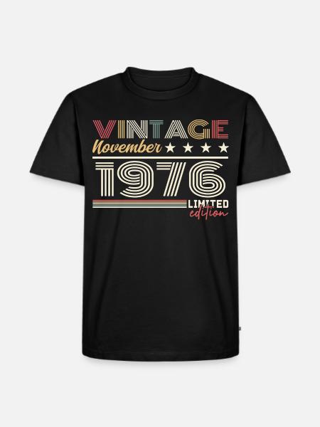November 1976 - Männer Premium Bio T-Shirt - Schwarz