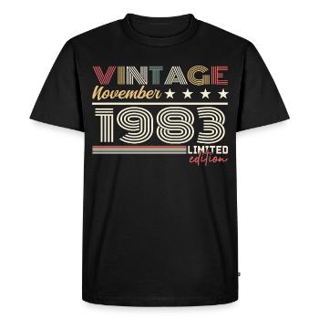 Novembre 1983 - T-shirt Premium bio Homme - noir - Devant - Nico (187cm)