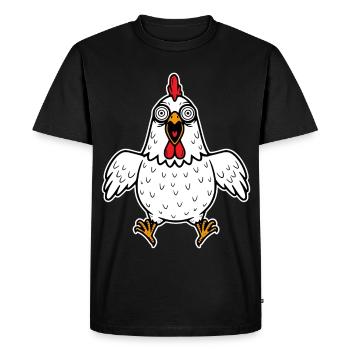 Chicken Crazy Chickens Poultry Rooster Rooster Hen - Men's Premium Organic T-Shirt - black - Front - Nico (187cm)