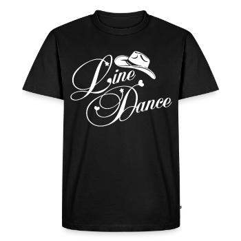 Line Dance Silhouette with Hat - Men's Premium Organic T-Shirt - black - Front - Nico (187cm)