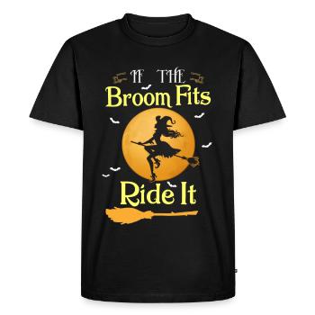 If the Broom Fits Ride It Witch Halloween Shirt - Men's Premium Organic T-Shirt - black - Front - Nico (187cm)