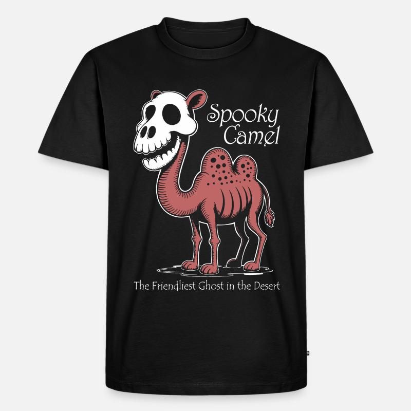 Spooky Camel Ghost in Desert - Männer Premium Bio T-Shirt - Schwarz