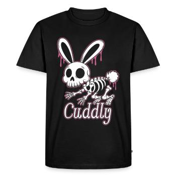 Bone Bunny Câlin Lapin d’Halloween - T-shirt Premium bio Homme - noir - Devant - Nico (187cm)