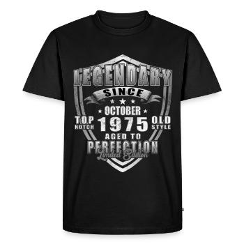 Octobre 1975 Vinatge Retro Cadeau d’anniversaire - T-shirt Premium bio Homme - noir - Devant - Nico (187cm)