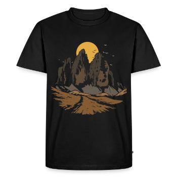 Dolomites Three Peaks Tre Cime di Lavaredo Mountain - Men's Premium Organic T-Shirt - black - Front - Nico (187cm)