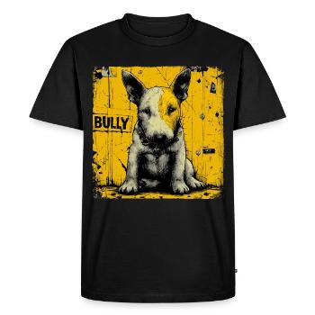 Bull Terrier Puppy - Men's Premium Organic T-Shirt - black - Front - Nico (187cm)