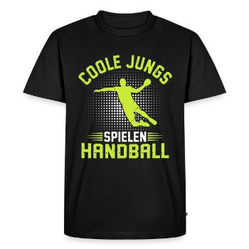 Cool boys playing handball handball players - Men's Premium Organic T-Shirt - black - Front - Nico (187cm)