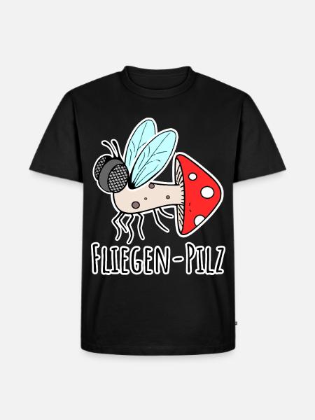 Fly agaric - half fly, half mushroom - Men's Premium Organic T-Shirt - black