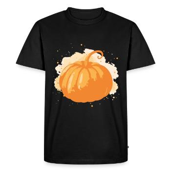 Bright stylized orange pumpkin - Men's Premium Organic T-Shirt - black - Front - Nico (187cm)