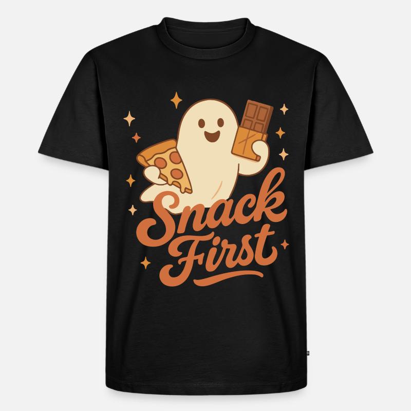 Snack First Halloween Geist Kostüm Spaß - Männer Premium Bio T-Shirt - Schwarz