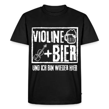 VIOLIN AND BEER AND I'M BACK HERE - Men's Premium Organic T-Shirt - black - Front - Nico (187cm)