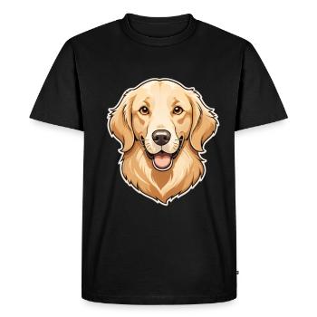 Illustration de la tête du Golden Retriever - T-shirt Premium bio Homme - noir - Devant - Nico (187cm)