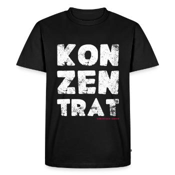 Je ne suis pas petit, je suis un concentré qui dit - T-shirt Premium bio Homme - noir - Devant - Nico (187cm)
