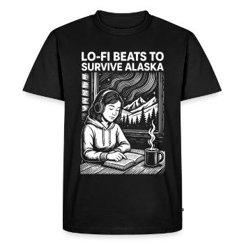 Lo-Fi Beats Alaska - Men's Premium Organic T-Shirt - black - Front - Nico (187cm)