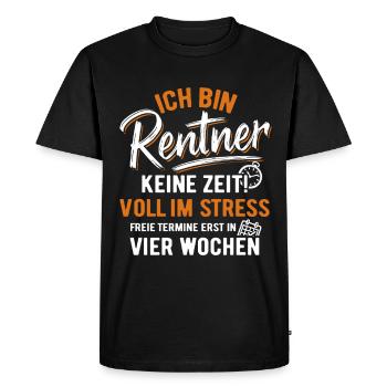 Je suis retraité, pas le temps ! Plein de stress - T-shirt Premium bio Homme - noir - Devant - Nico (187cm)