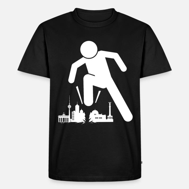 Berlin ist hässlich Skyline  - Männer Premium Bio T-Shirt - Schwarz