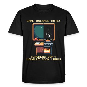 Balance note: Teachers don't cook | School - Men's Premium Organic T-Shirt - black - Front - Nico (187cm)