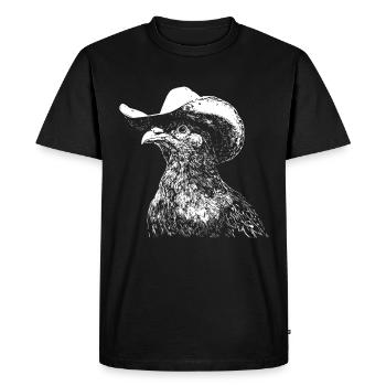 Chapeau de cowboy pigeon western - T-shirt Premium bio Homme - noir - Devant - Nico (187cm)
