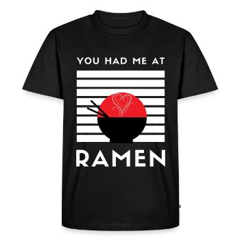 Vous m’avez eu chez Ramen - T-shirt Premium bio Homme - noir - Devant - Nico (187cm)