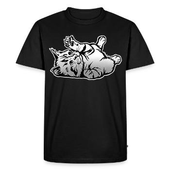 Playful Cat - Men's Premium Organic T-Shirt - black - Front - Nico (187cm)