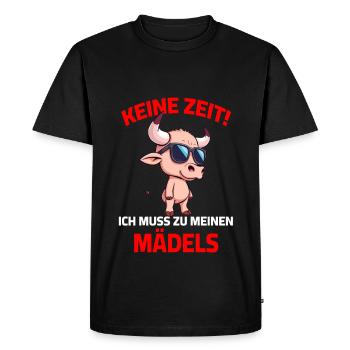 Bull Bull Girls Dire fermier cool - T-shirt Premium bio Homme - noir - Devant - Nico (187cm)