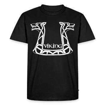 White Viking Dragon - Men's Premium Organic T-Shirt - black - Front - Nico (187cm)