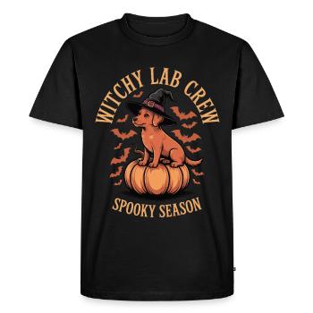 Witchy Lab Pumpkin Spooky Season Foxred Labrador - Männer Premium Bio T-Shirt - Schwarz - Vorne - Nico (187cm)