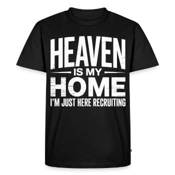 Heaven Is My Home Jesus Cross Christian - Men's Premium Organic T-Shirt - black - Front - Nico (187cm)