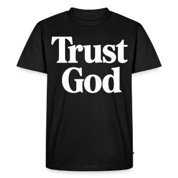 Trust God Jesus Christians Faith - Men's Premium Organic T-Shirt - black - Front - Nico (187cm)