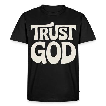Trust God Jesus Christians Faith - Men's Premium Organic T-Shirt - black - Front - Nico (187cm)