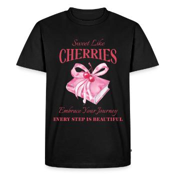 Cherries lovers cherry blossom sweet as cherries - Men's Premium Organic T-Shirt - black - Front - Nico (187cm)