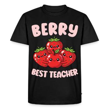 Berry Best Teacher Elementary Teacher - Men's Premium Organic T-Shirt - black - Front - Nico (187cm)