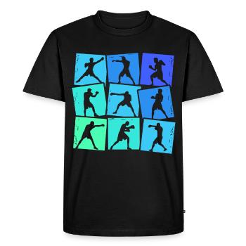 Boxer Boxe Enfants Hommes Garçons - T-shirt Premium bio Homme - noir - Devant - Nico (187cm)