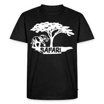 Safari and white elephant - Men's Premium Organic T-Shirt - black - Front - Nico (187cm)