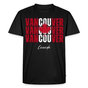 Vancouver Canada, j’adore Vancouver - T-shirt Premium bio Homme - noir - Devant - Nico (187cm)
