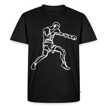 Boxer Drawing - Men's Premium Organic T-Shirt - black - Front - Nico (187cm)