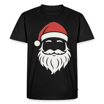 T-shirt visage de Père Noël Drôle Noël Père Noël - T-shirt Premium bio Homme - noir - Devant - Nico (187cm)