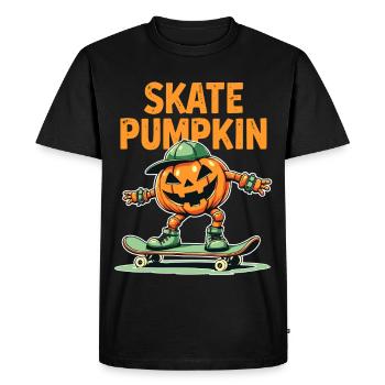 Skateboard pumpkin for Halloween fans - Men's Premium Organic T-Shirt - black - Front - Nico (187cm)
