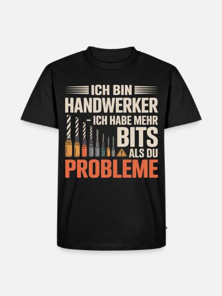 Ich bin Handwerker – Mehr Bits - Männer Premium Bio T-Shirt - Schwarz