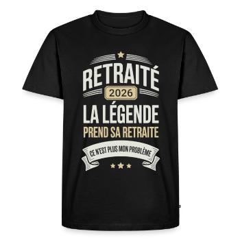 La Légende Prend sa Retraite Cadeau Humoristique - T-shirt Premium bio Homme - noir - Devant - Nico (187cm)